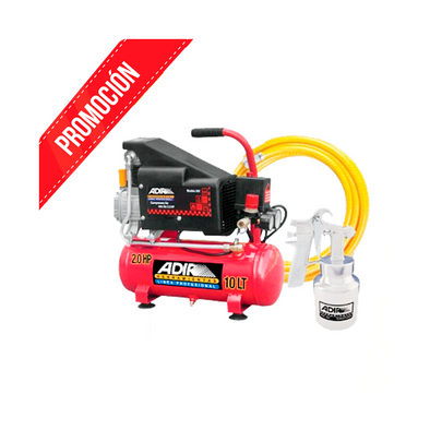 Compresor Adir Mod Kit . 2010K Con pistola, manguera y conectores de aire -Ferreregia